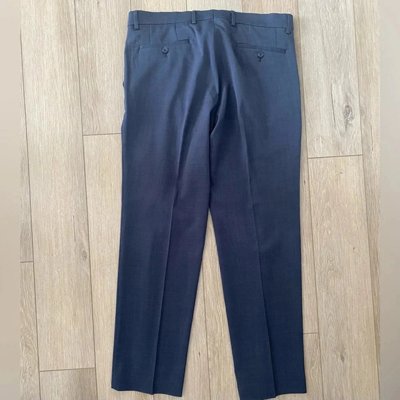 Michael Kors Classic Fit Flat Front Creased Stretch Pants Navy Men’s 34×30 EUC - Picture 4 of 9